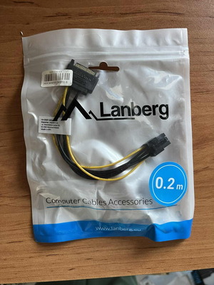 Lanberg Adapter Sata 8-Inch 15-Pin To 6-Pin PCI Express New