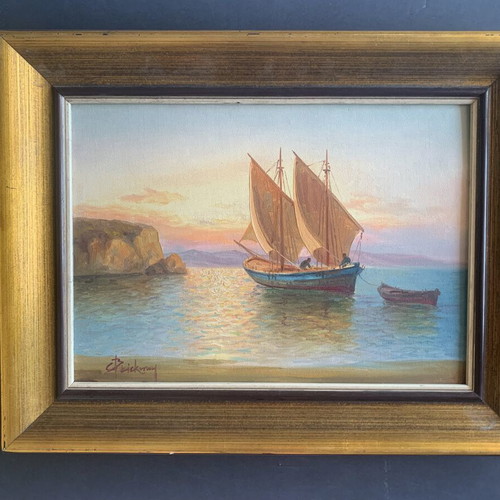 Oil painting by Alex Brickman on canvas, like new