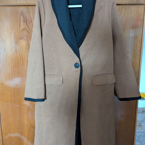 Zoe Stergiou coat like new, brown and black, one size
