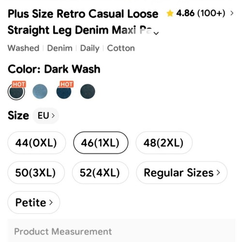 Baggy jean Shein new, blue, size XXXL
