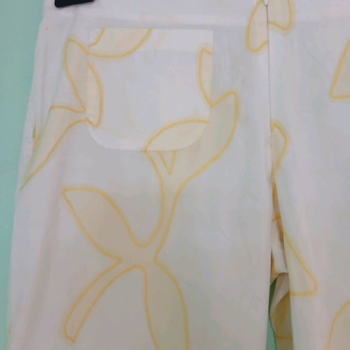 Piazza Sempione cropped pants used, size M, white and yellow