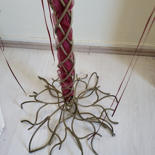 Set of 2 Handmade Metal Wish Trees silver and gold, like new, 1.80m
