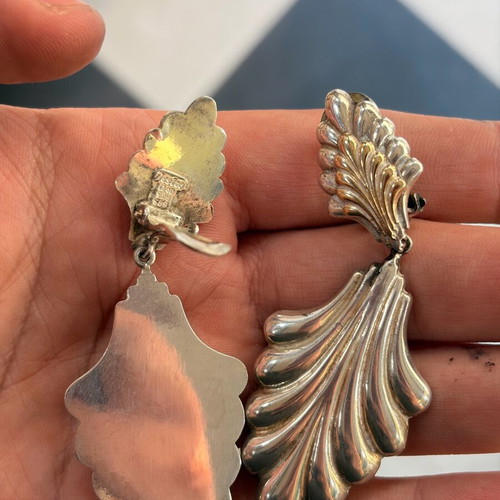 Silver-gold earrings with clips 925/585 used