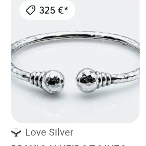 Handmade hammered silver 925 bracelet, Love silver