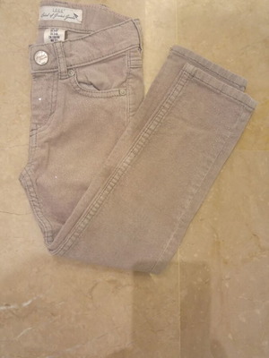 Girls' corduroy pants 3-4 years gray like new with silver thread
