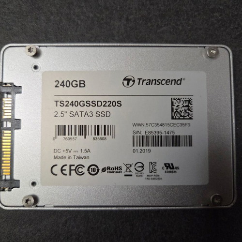 Transcend SSD 240GB TS240GSSD220S SSD220S 2.5'' SATA3 used