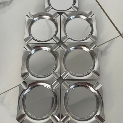 Metal ashtrays like new, set of 7, rostfrei 18/C