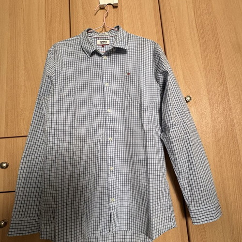 Tommy Jeans men's shirt medium blue black check like new