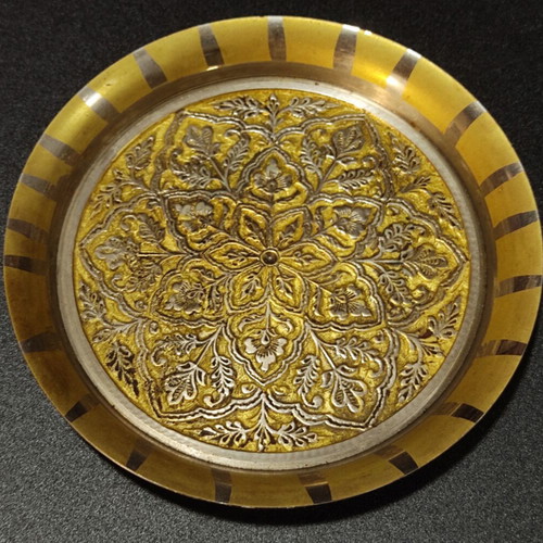 Brass small carved discs like new