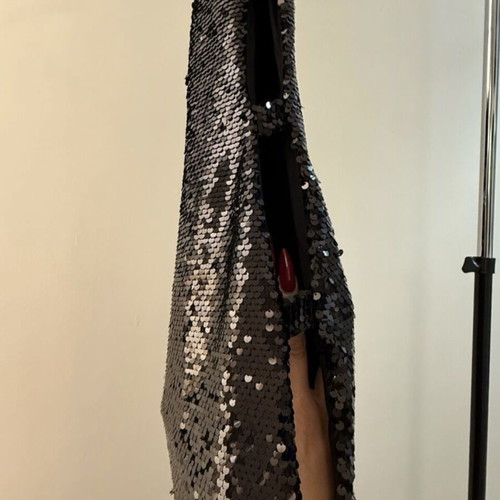 Black dress Stefania Vaidani new, sequin with side cutouts, size M