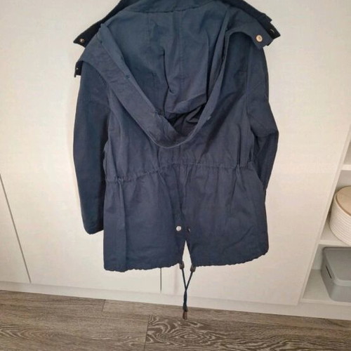 Zara jacket dark blue small like new with removable vest