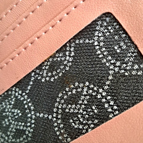 Michael Kors pink leather wallet like new with gold letters
