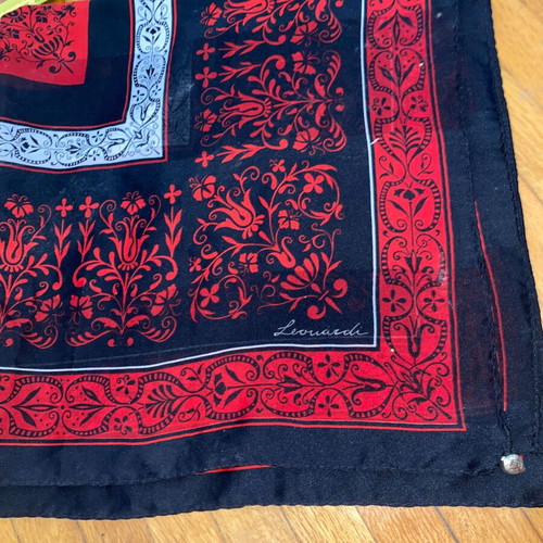 Leonardi Vintage Scarf Floral & Geometric Pattern 85x85 cm like new
