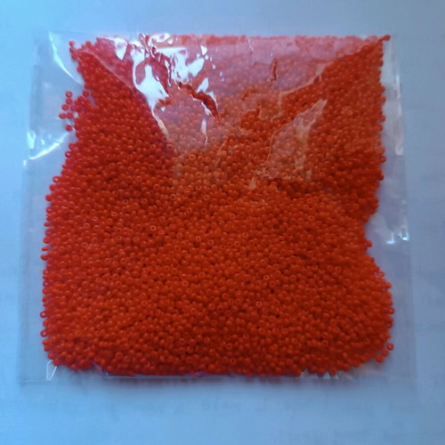 Very small beads new, orange matte, 100 grams
