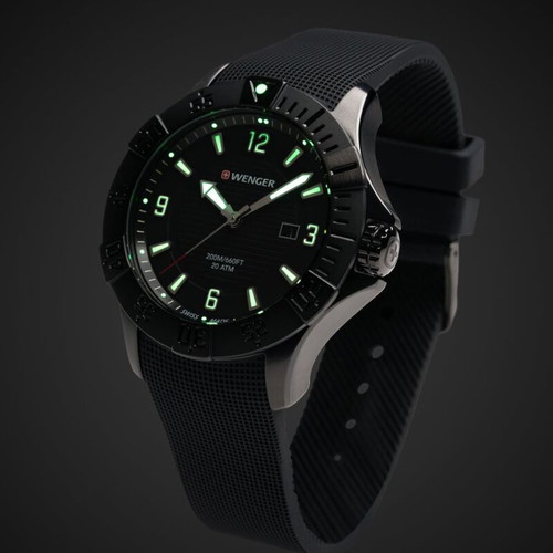 Wenger Seaforce 01.0641.134 43mm Ανδρικό Ρολόι Καινούργιο Μαύρο