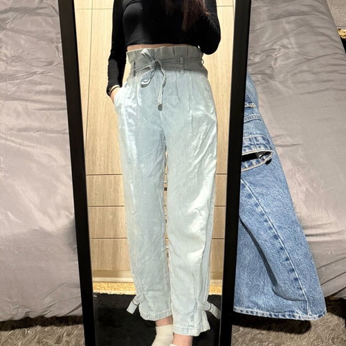 Bershka balloon jeans like new, size S, blue turquoise