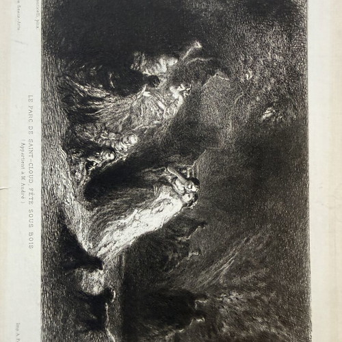 Engraving used, collectible old print 19x28 cm