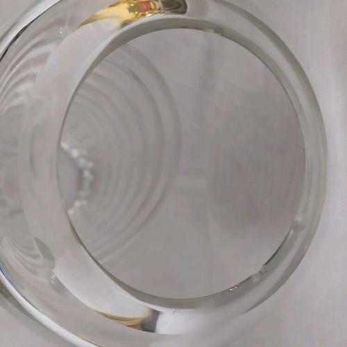 Decorative crystal vase used with small chip on rim