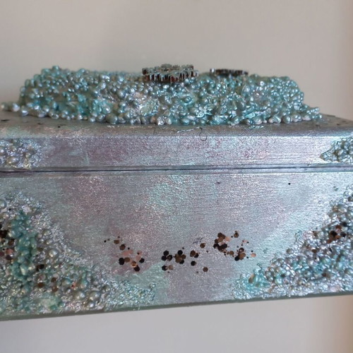 Christmas handmade wooden box new 21×21×10 cm