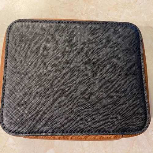 Lanvin square toiletry bag black and brown new with travel cosmetics
