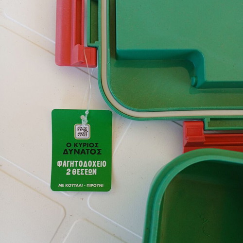 Children's food container 2 compartments new, green