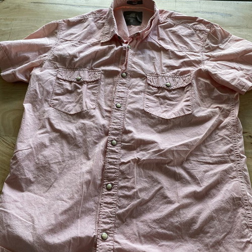 H&M L.O.G.G. Men's Shirt Pink Checked Fitted Size L like new
