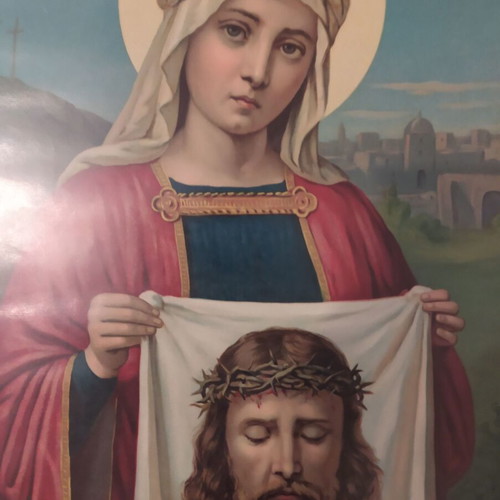 Old lithograph Saint Veronica like new