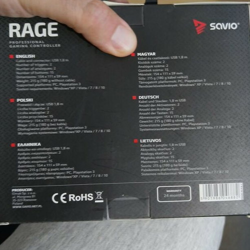 SAVIO RAGE professional gaming controller for PC and PlayStation 3 new