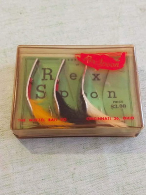 Rex Spoon Pocket Packet vintage fishing lure set like new 1940s-50s