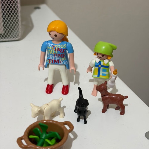 Playmobil girl with goats 4674 and extra woman like new