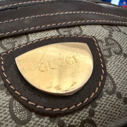 Gucci shoulder bag used, brown with minor discolorations