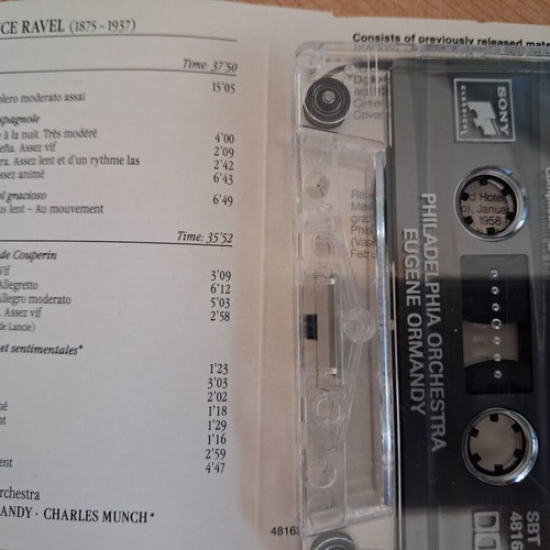 Ravel Boléro and Rapsodie Espagnole cassette tape like new, classical