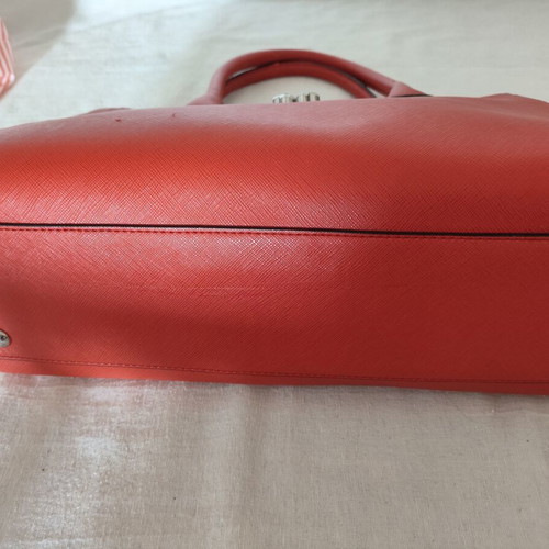 Folli Follie Ladies Handbag used, burnt orange with flower fastening