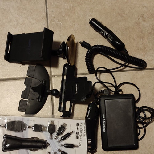 Car accessories used with phone mounts and Garmin GPS