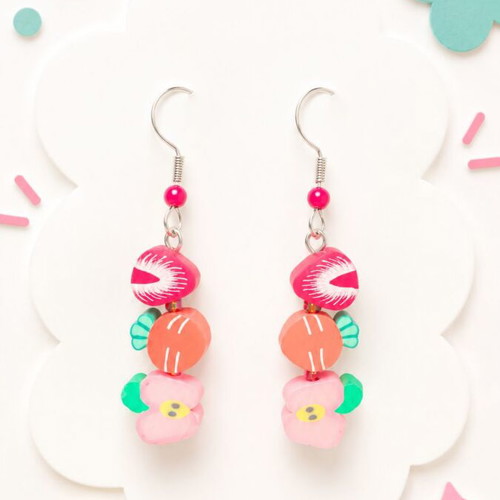 Handmade Y2K Three-Fruits Combo Earrings colorful