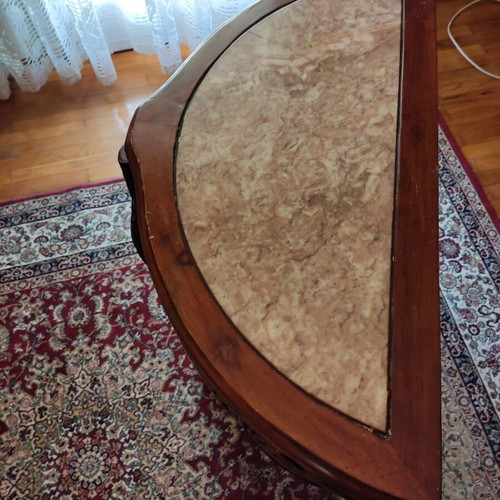 Console table made of solid wood and marble like new