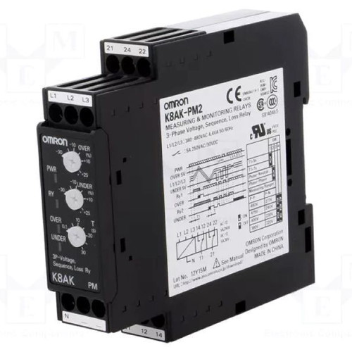 Three-phase voltage monitoring relay RM4 TR34 new, pack of 3