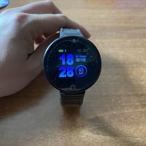 Smartwatch with round screen, black, new, functional