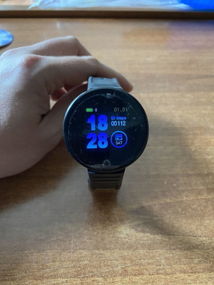 Smartwatch with round screen, black, new, functional