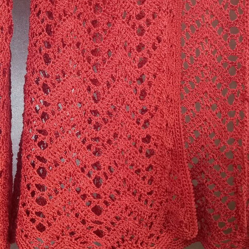 Knitted lace cardigan, orange, size S