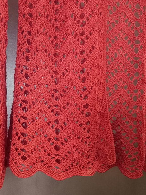 Knitted lace cardigan, orange, size S