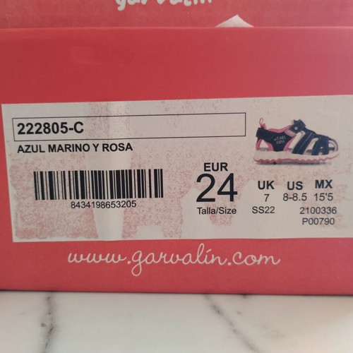 Garvalin children's sandals like new, size 24, blue and pink
