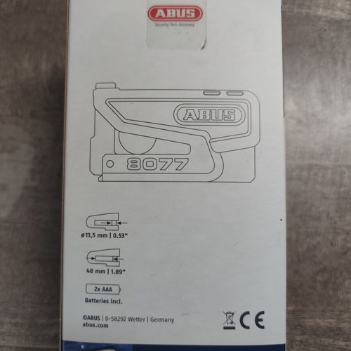Abus Granit Detecto X Plus 8077 2.0 Motorcycle Disc Brake Lock with Alarm new