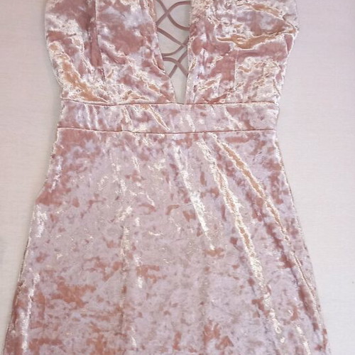 Women's velvet dress like new, pink, elastic fit