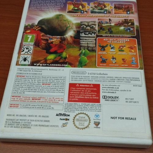 Skylanders Giants Wii game used, complete
