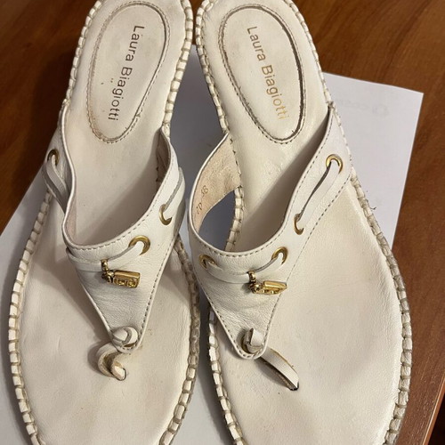 Laura Biagiotti sandals like new, white, size 38