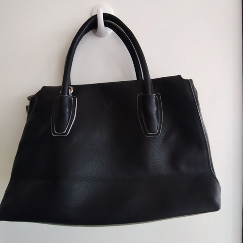 Onyx bag new black leather with short and long removable strap