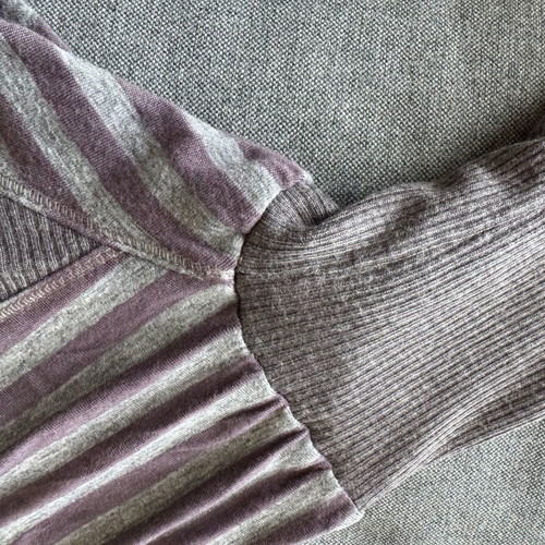 Satin blouse with jersey like new, gray and purple, size S