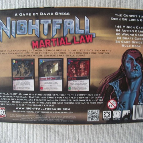 Night Fall Martial Law board game like new, English edition