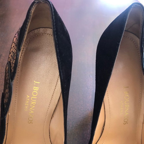 J. Bournazos black suede pumps size 37.5 like new